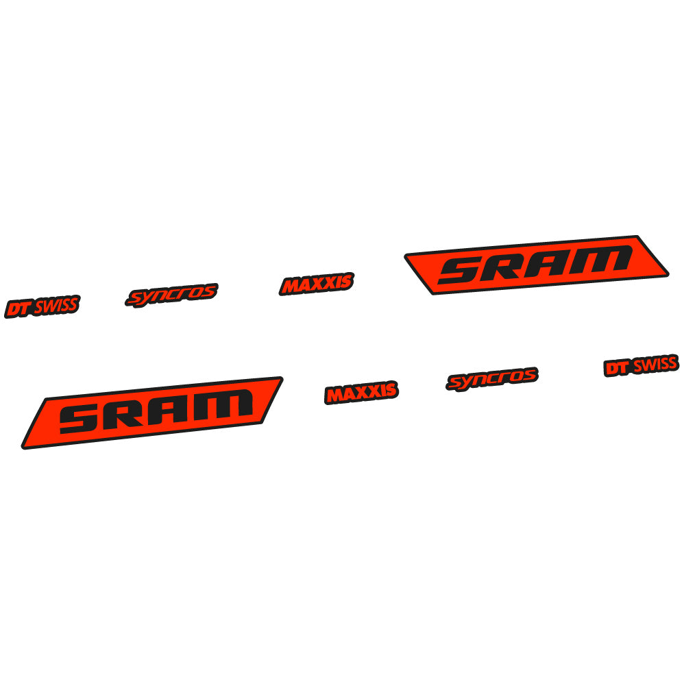 Adesivi Telaio Sram Syncross Maxxis Corsivo in vinile