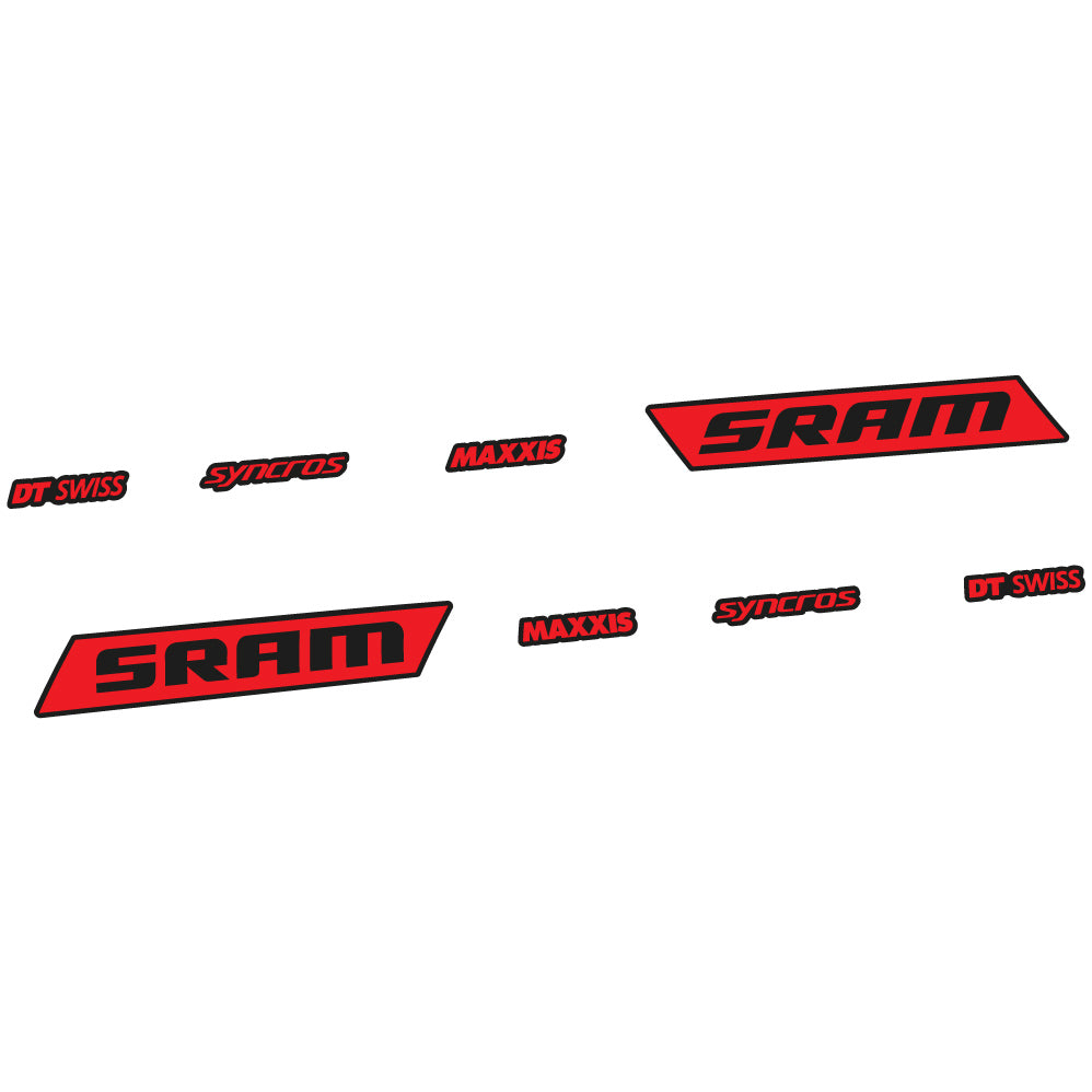 Adesivi Telaio Sram Syncross Maxxis Corsivo in vinile