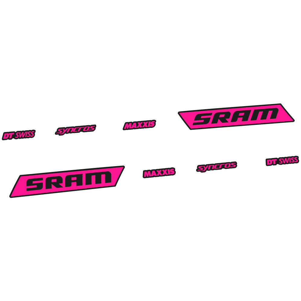 Adesivi Telaio Sram Syncross Maxxis Corsivo in vinile