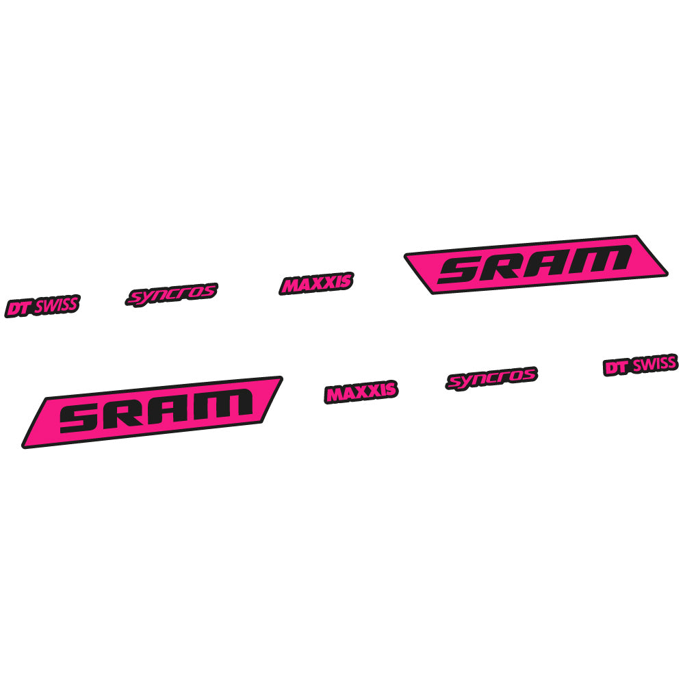 Adesivi Telaio Sram Syncross Maxxis Corsivo in vinile