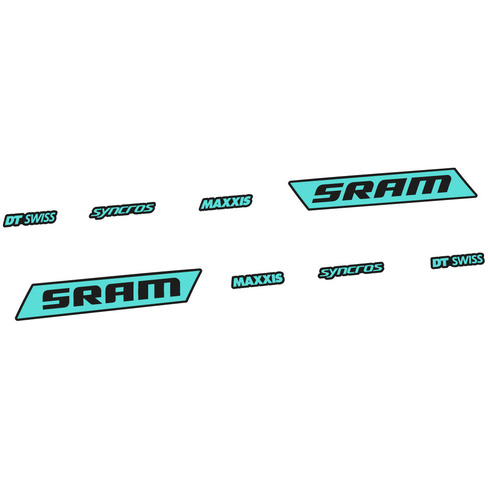 Adesivi Telaio Sram Syncross Maxxis Corsivo in vinile