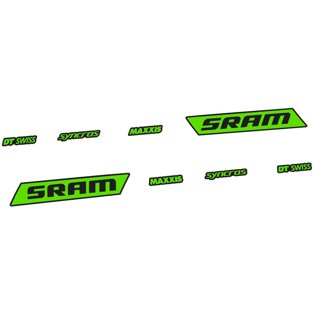 Adesivi Telaio Sram Syncross Maxxis Corsivo in vinile