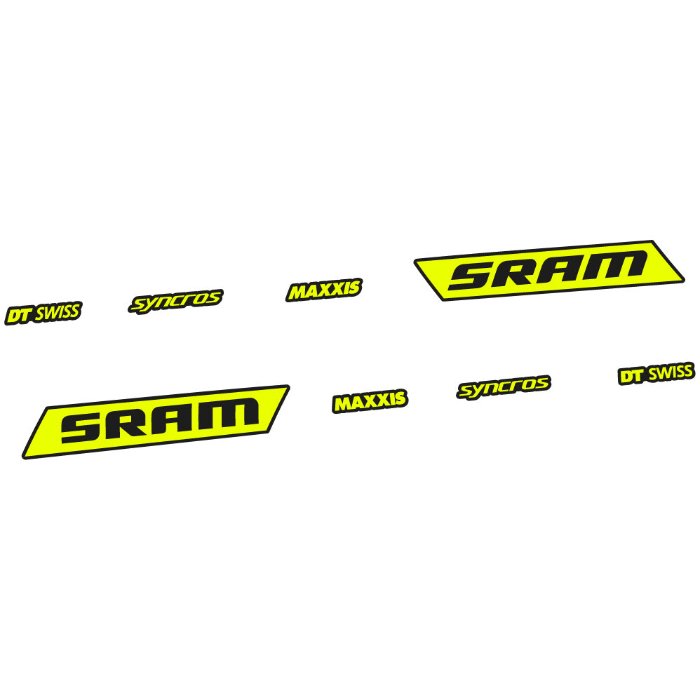 Adesivi Telaio Sram Syncross Maxxis Corsivo in vinile