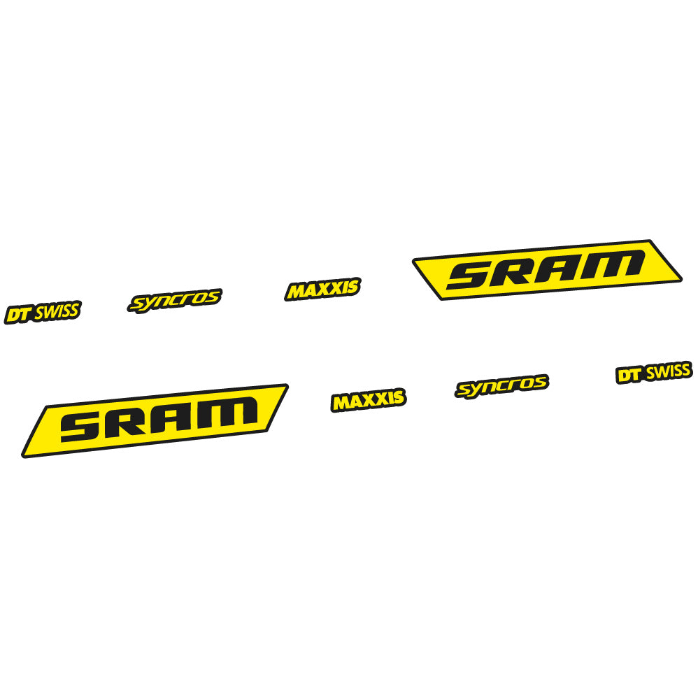 Adesivi Telaio Sram Syncross Maxxis Corsivo in vinile
