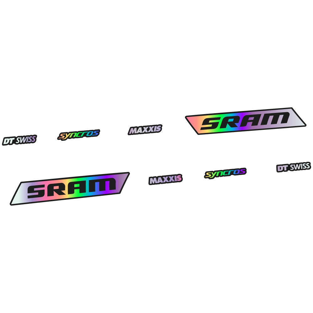 Adesivi Telaio Sram Syncross Maxxis Corsivo in vinile