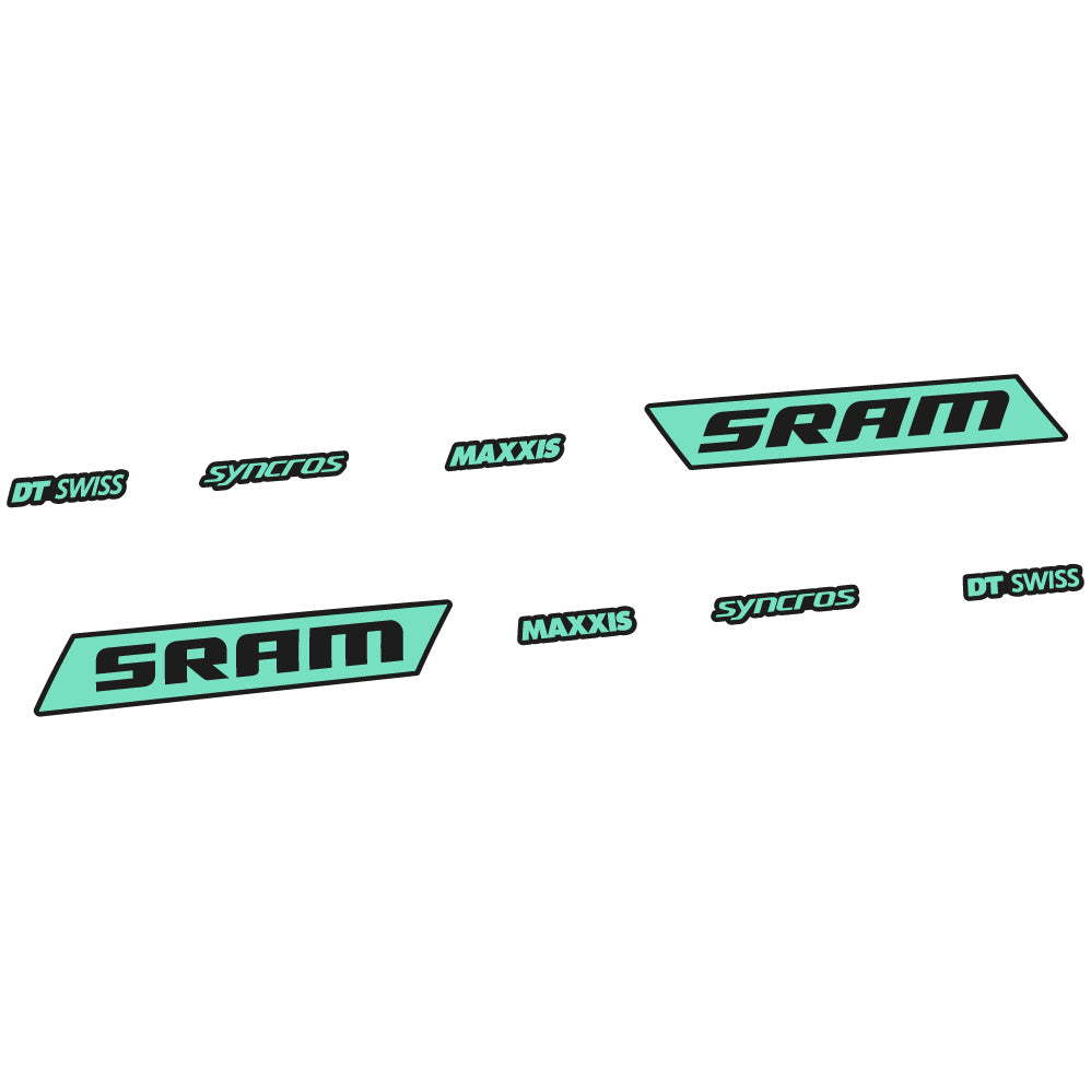 Adesivi Telaio Sram Syncross Maxxis Corsivo in vinile