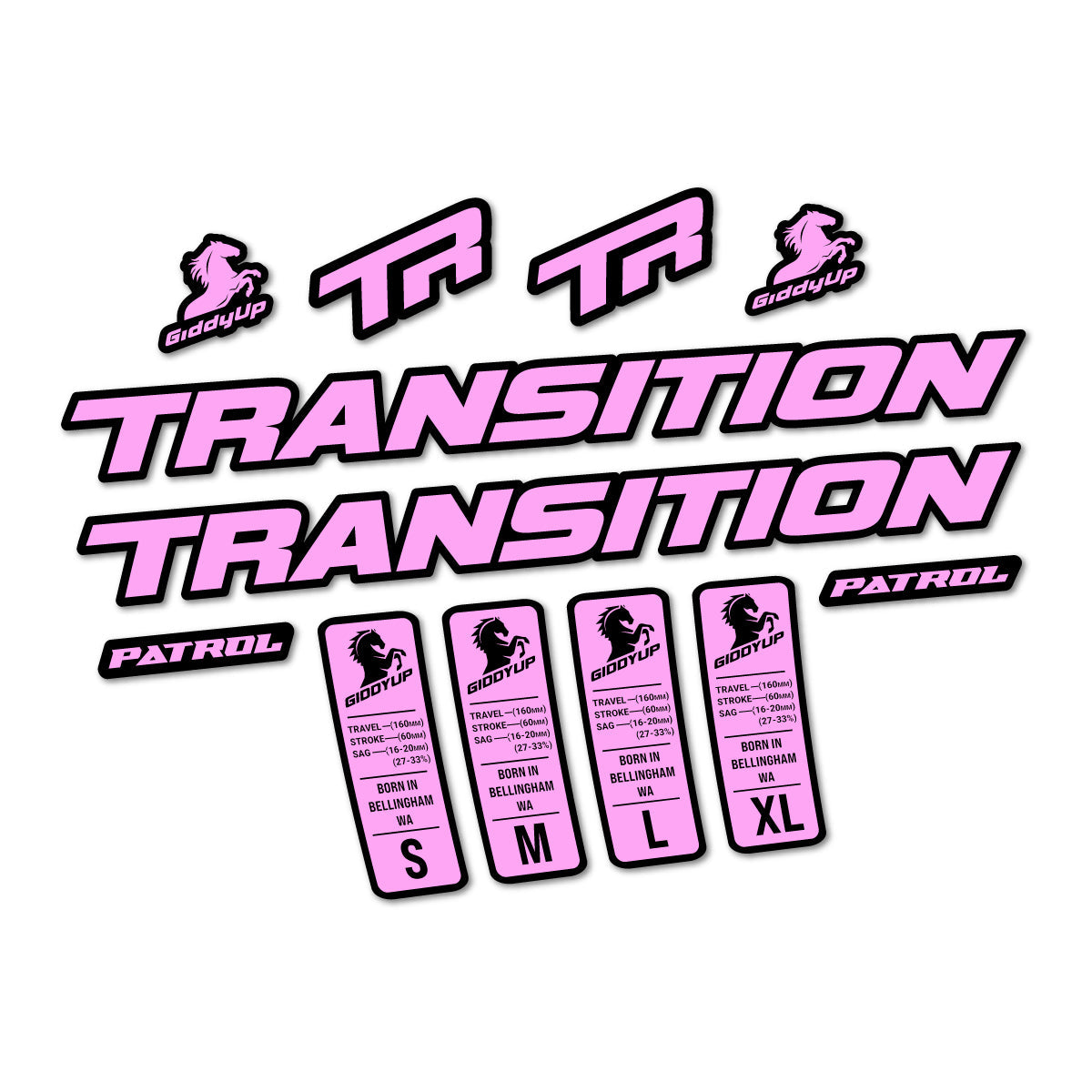 Adesivi Telaio Transition Patrol Alloy 2025-2026 in vinile - Lilla Chiaro