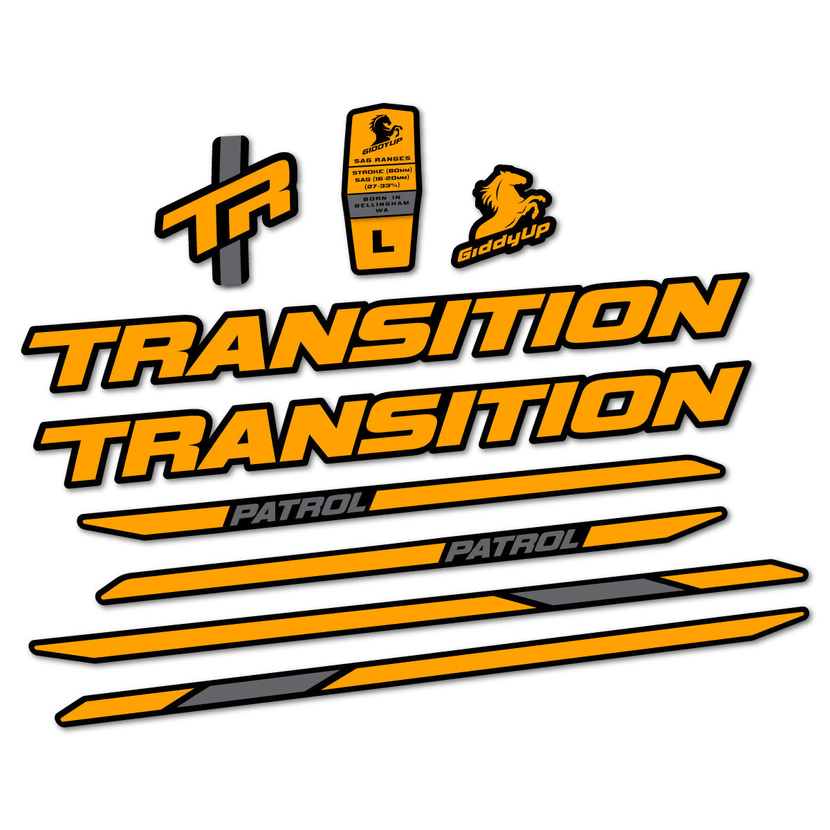 Adesivi Telaio Transition Patrol Carbon 2025-2026 in vinile