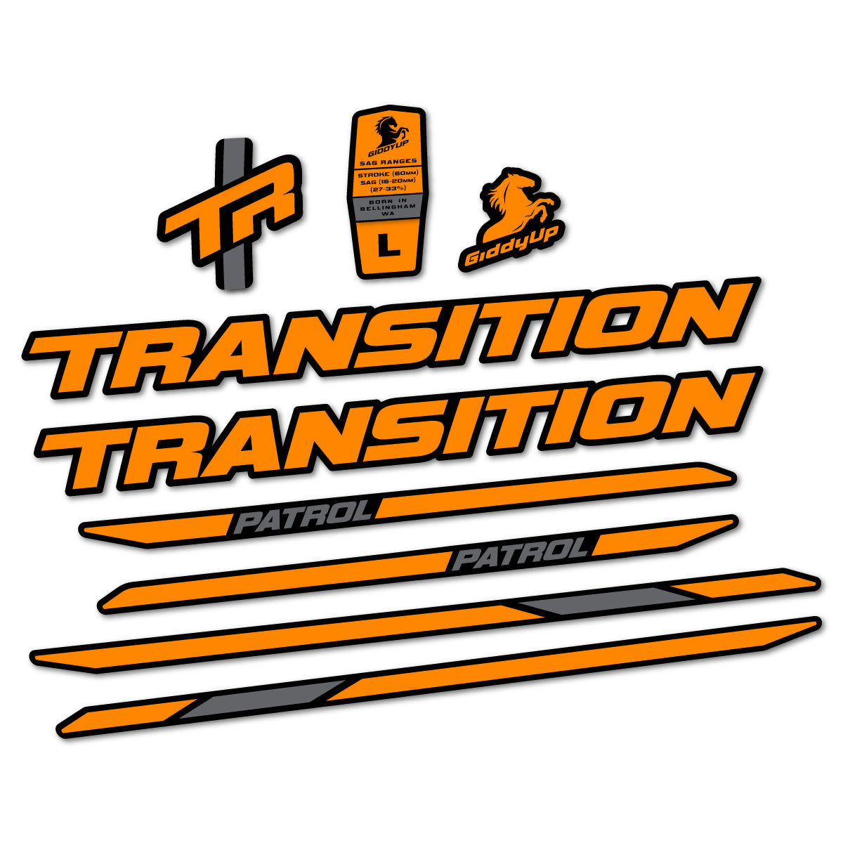 Adesivi Telaio Transition Patrol Carbon 2025-2026 in vinile
