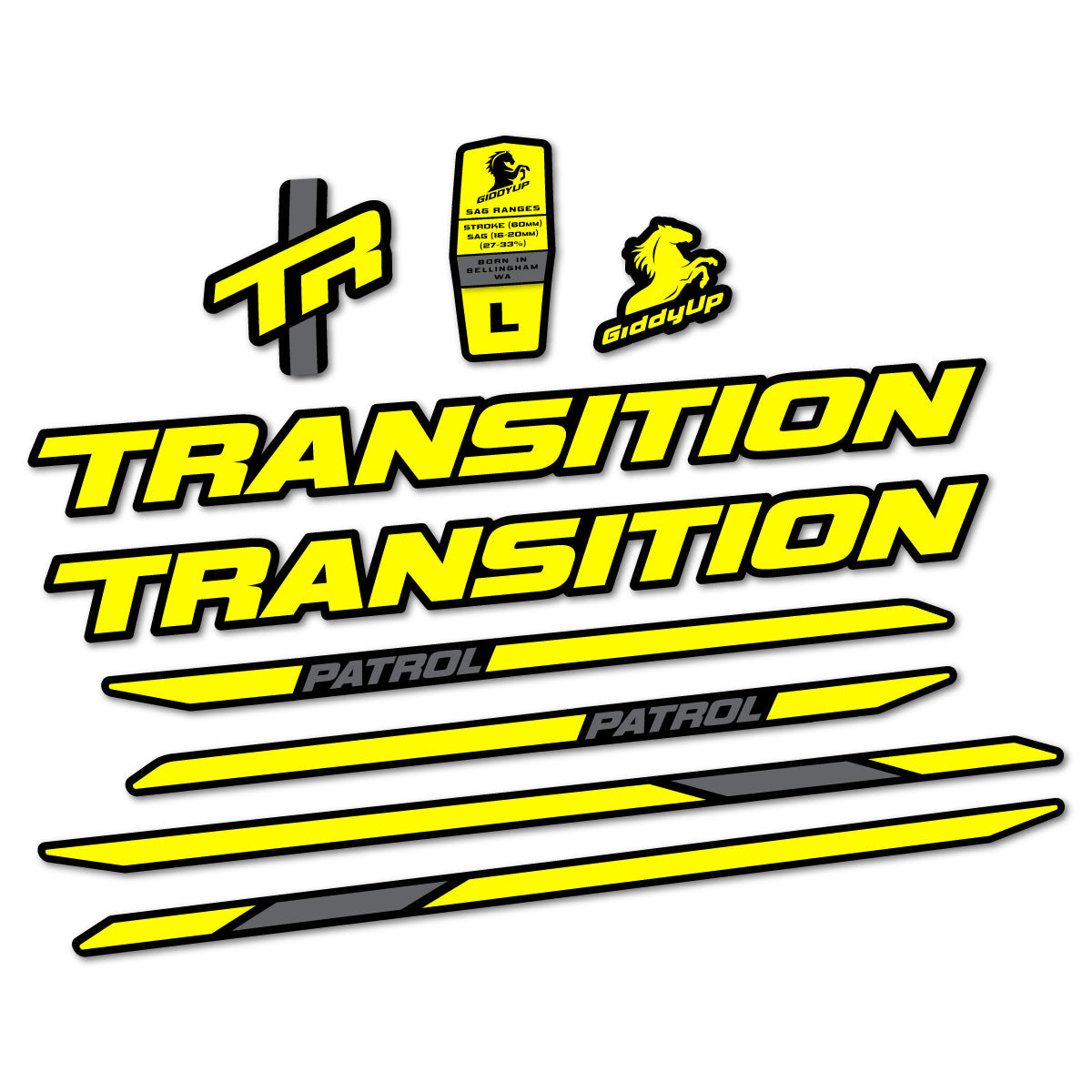 Adesivi Telaio Transition Patrol Carbon 2025-2026 in vinile