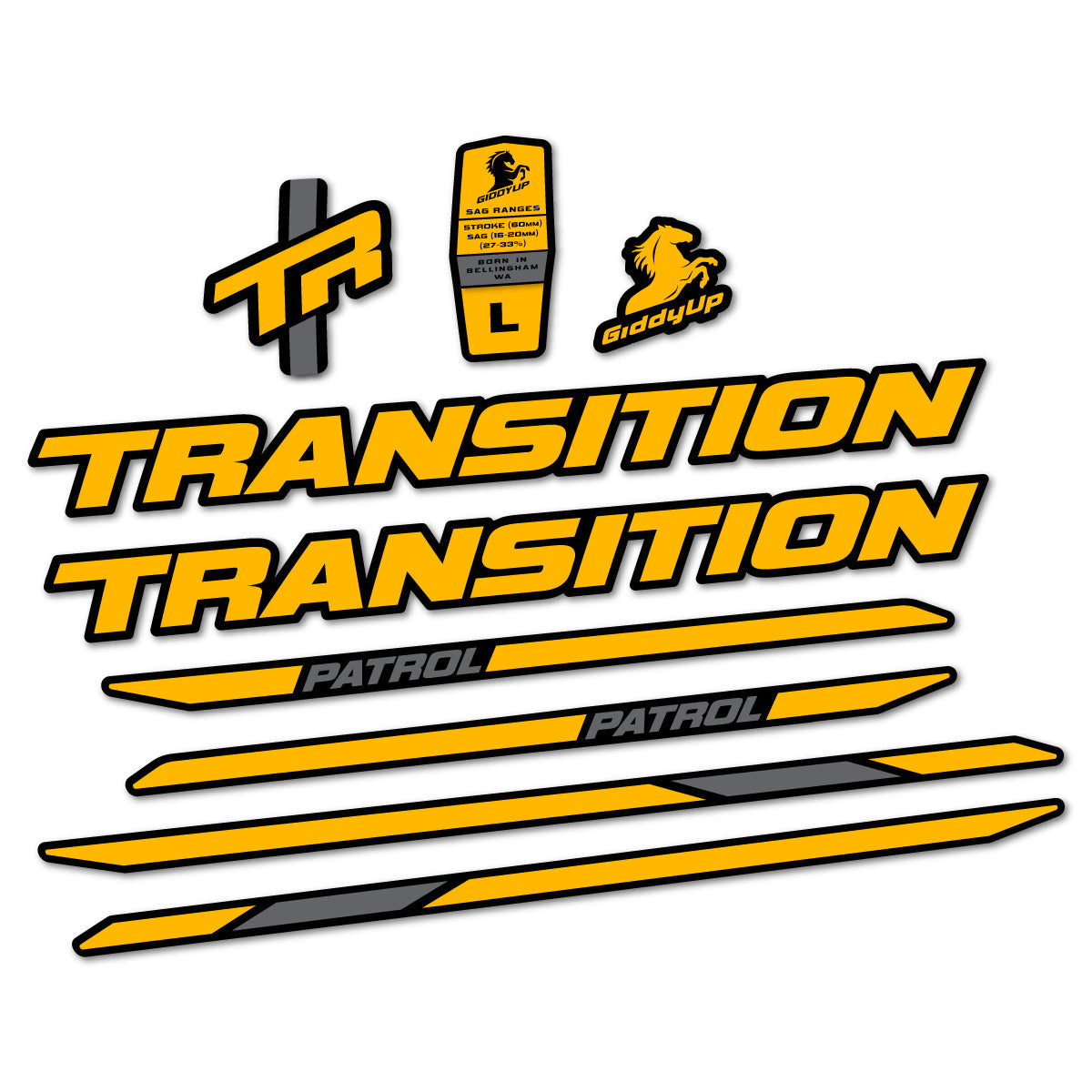 Adesivi Telaio Transition Patrol Carbon 2025-2026 in vinile