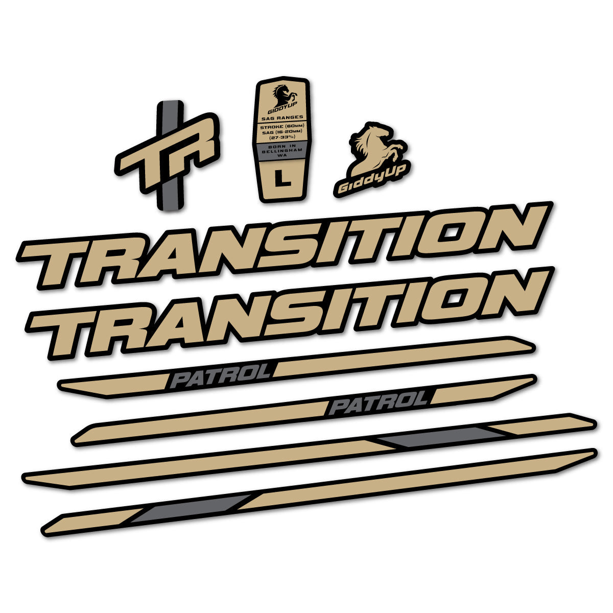 Adesivi Telaio Transition Patrol Carbon 2025-2026 in vinile