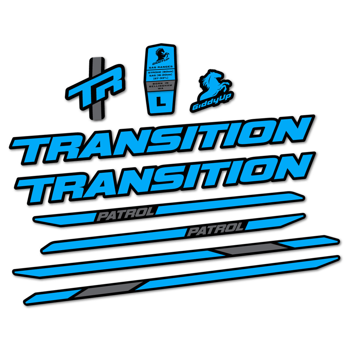 Adesivi Telaio Transition Patrol Carbon 2025-2026 in vinile
