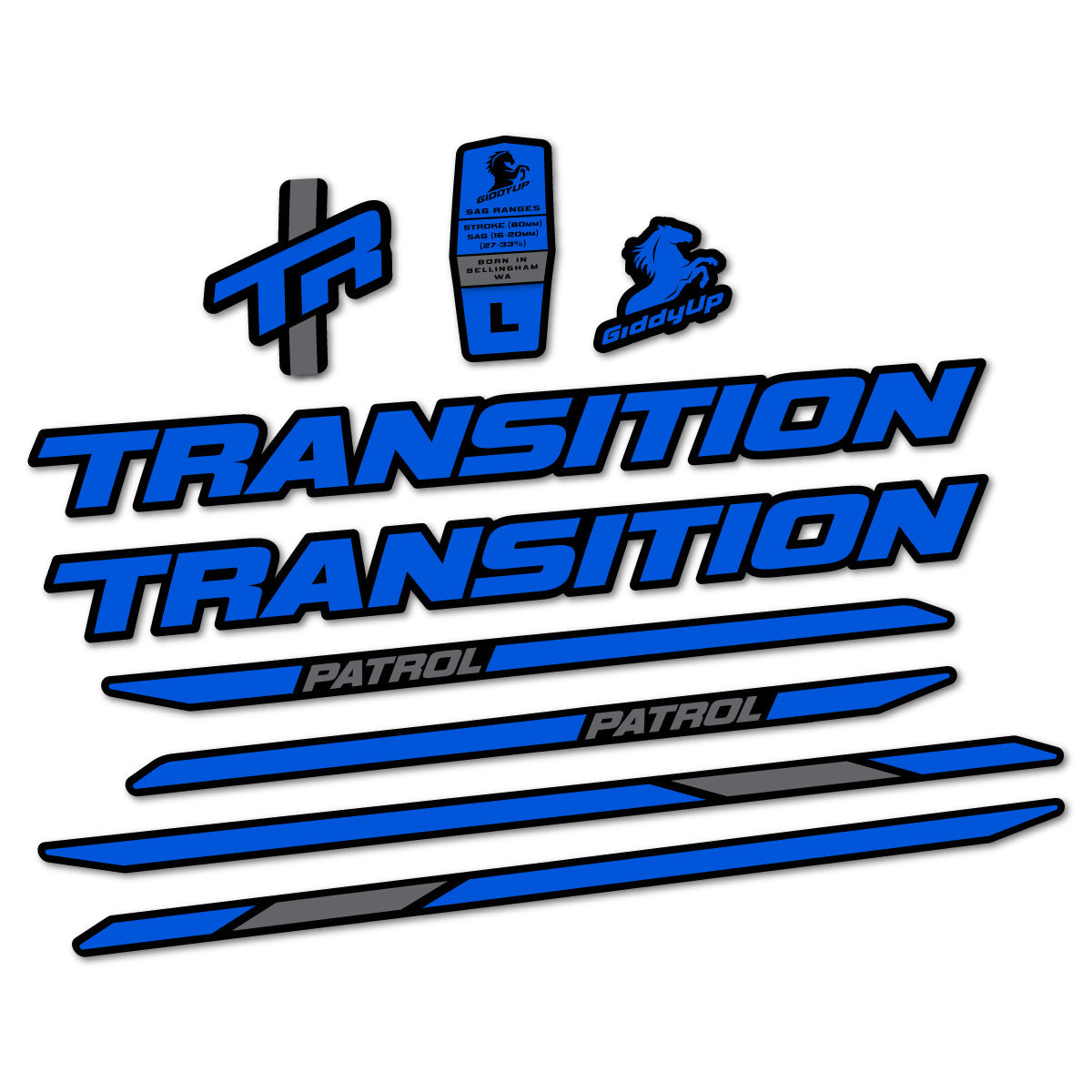 Adesivi Telaio Transition Patrol Carbon 2025-2026 in vinile