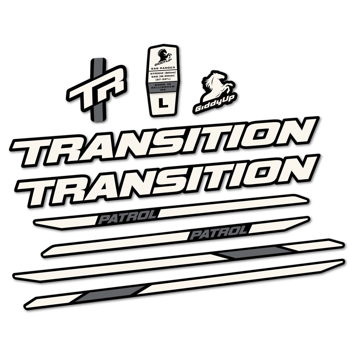Adesivi Telaio Transition Patrol Carbon 2025-2026 in vinile