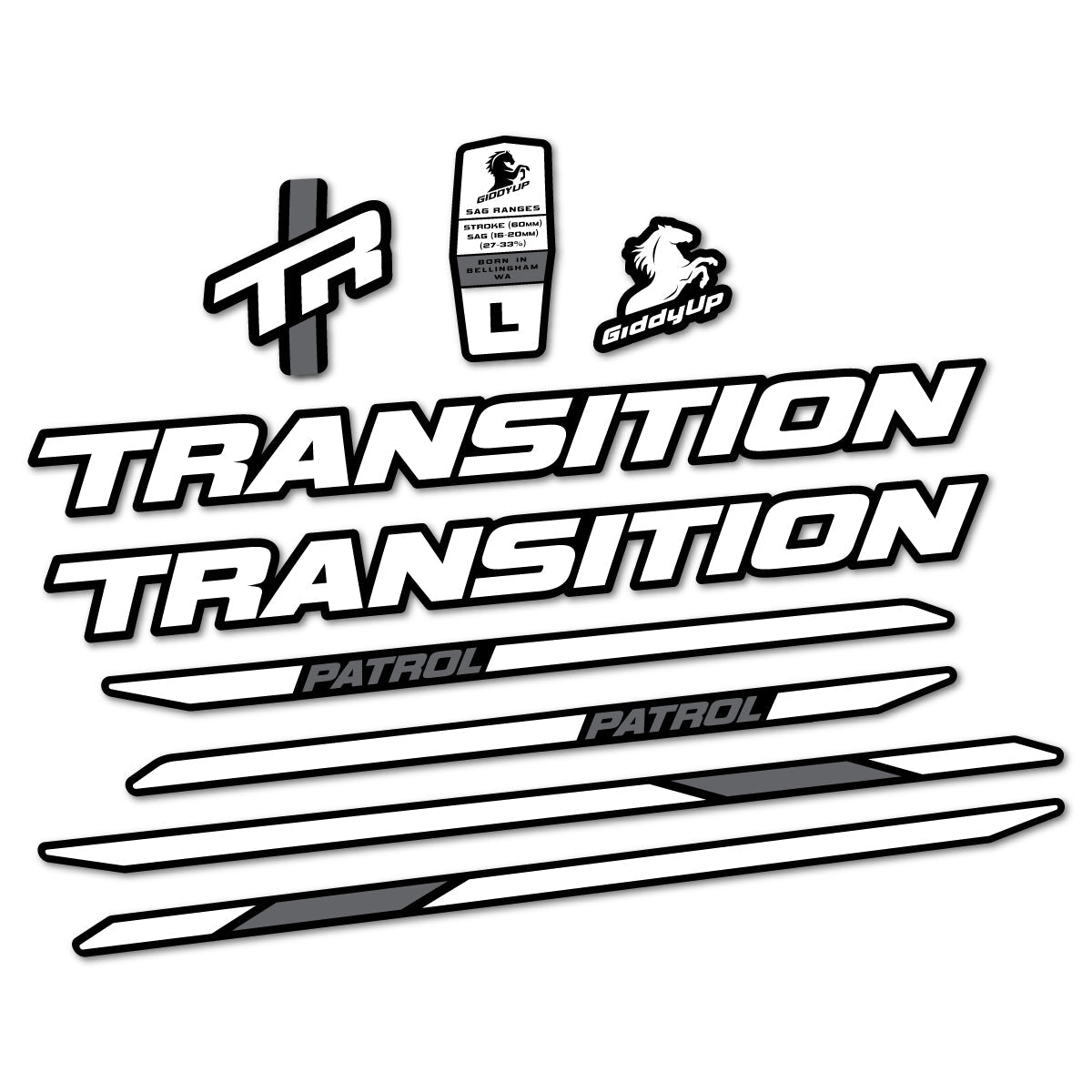 Adesivi Telaio Transition Patrol Carbon 2025-2026 in vinile