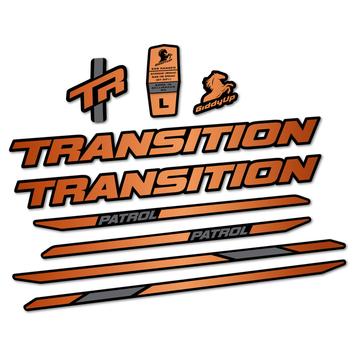 Adesivi Telaio Transition Patrol Carbon 2025-2026 in vinile