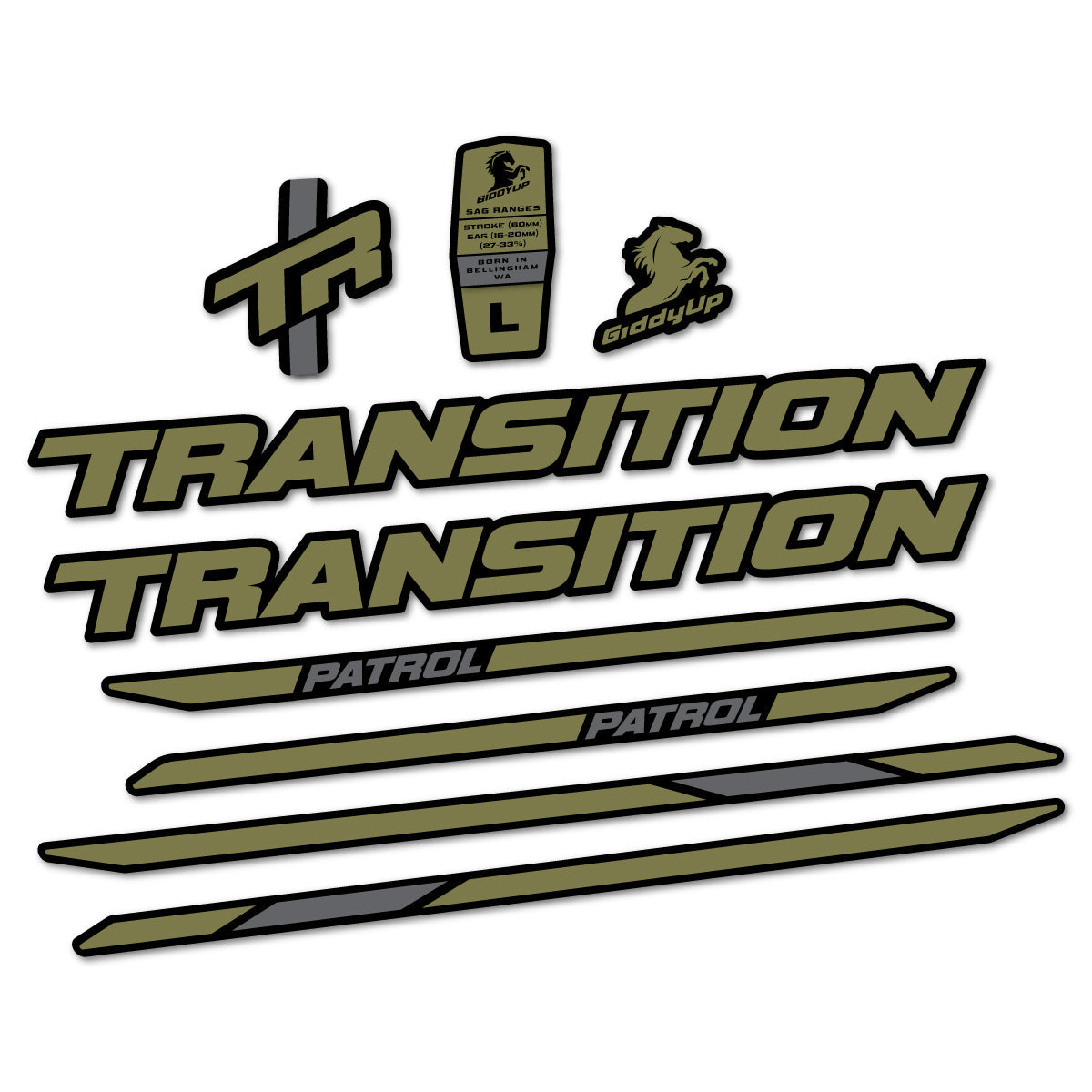 Adesivi Telaio Transition Patrol Carbon 2025-2026 in vinile