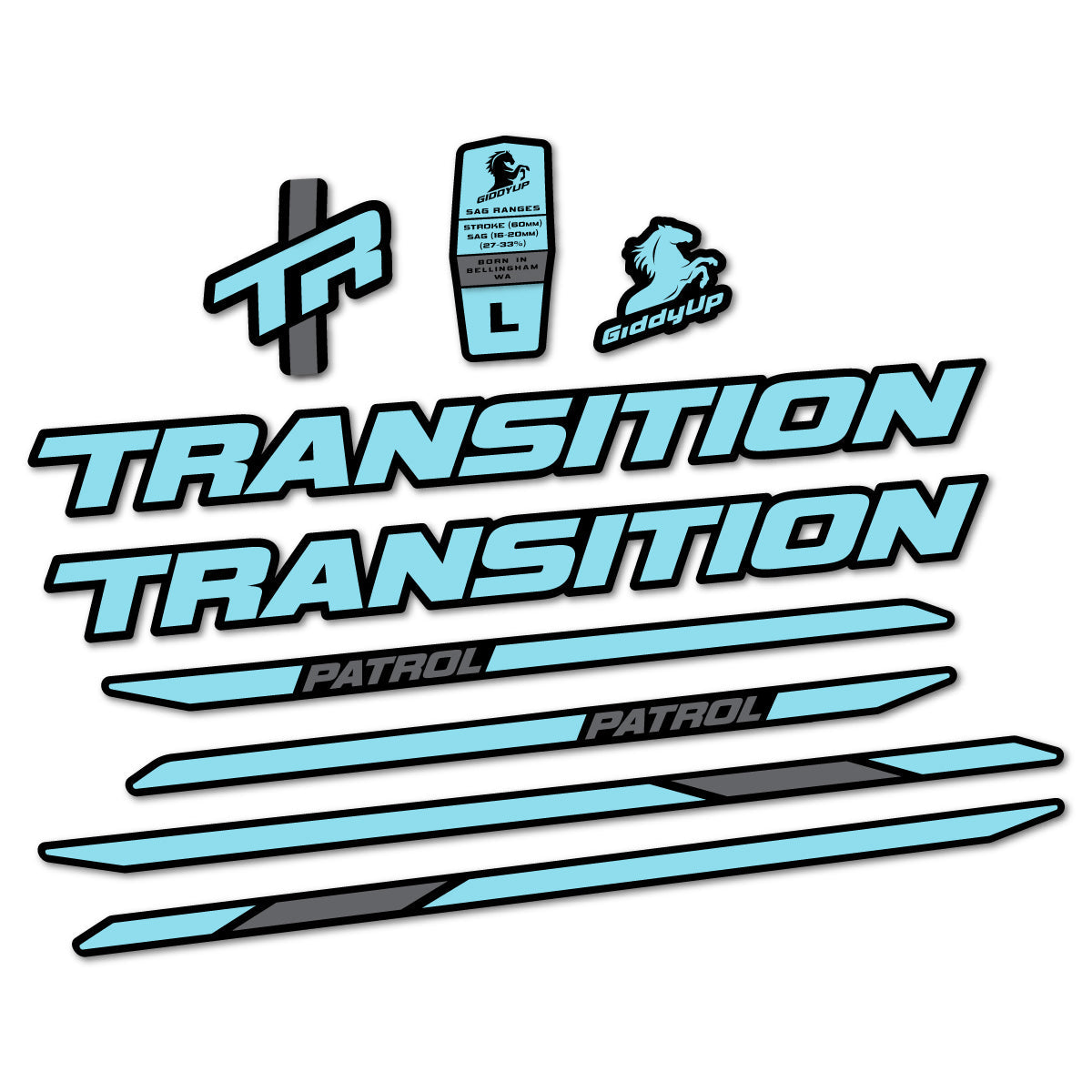 Adesivi Telaio Transition Patrol Carbon 2025-2026 in vinile