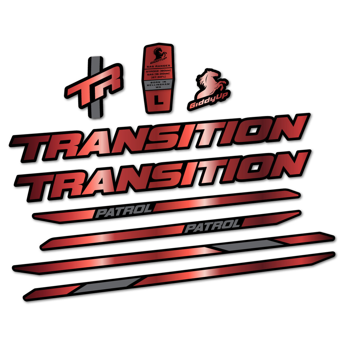 Adesivi Telaio Transition Patrol Carbon 2025-2026 in vinile