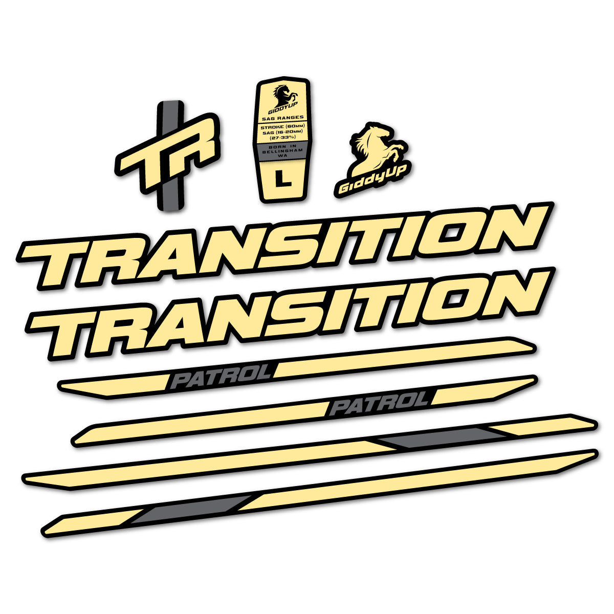 Adesivi Telaio Transition Patrol Carbon 2025-2026 in vinile