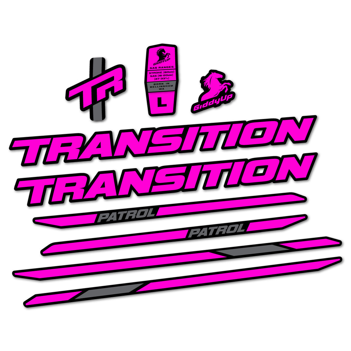 Adesivi Telaio Transition Patrol Carbon 2025-2026 in vinile