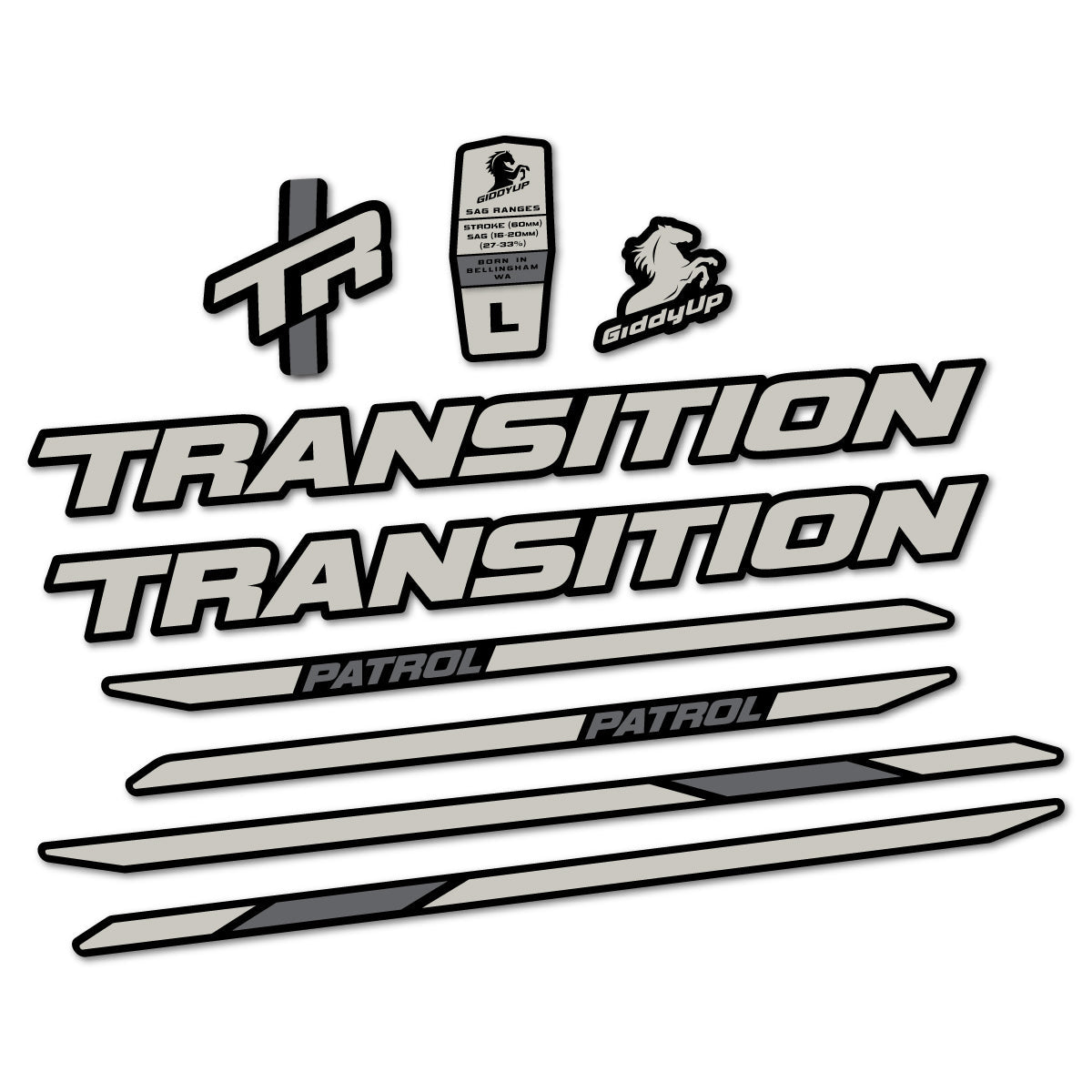 Adesivi Telaio Transition Patrol Carbon 2025-2026 in vinile