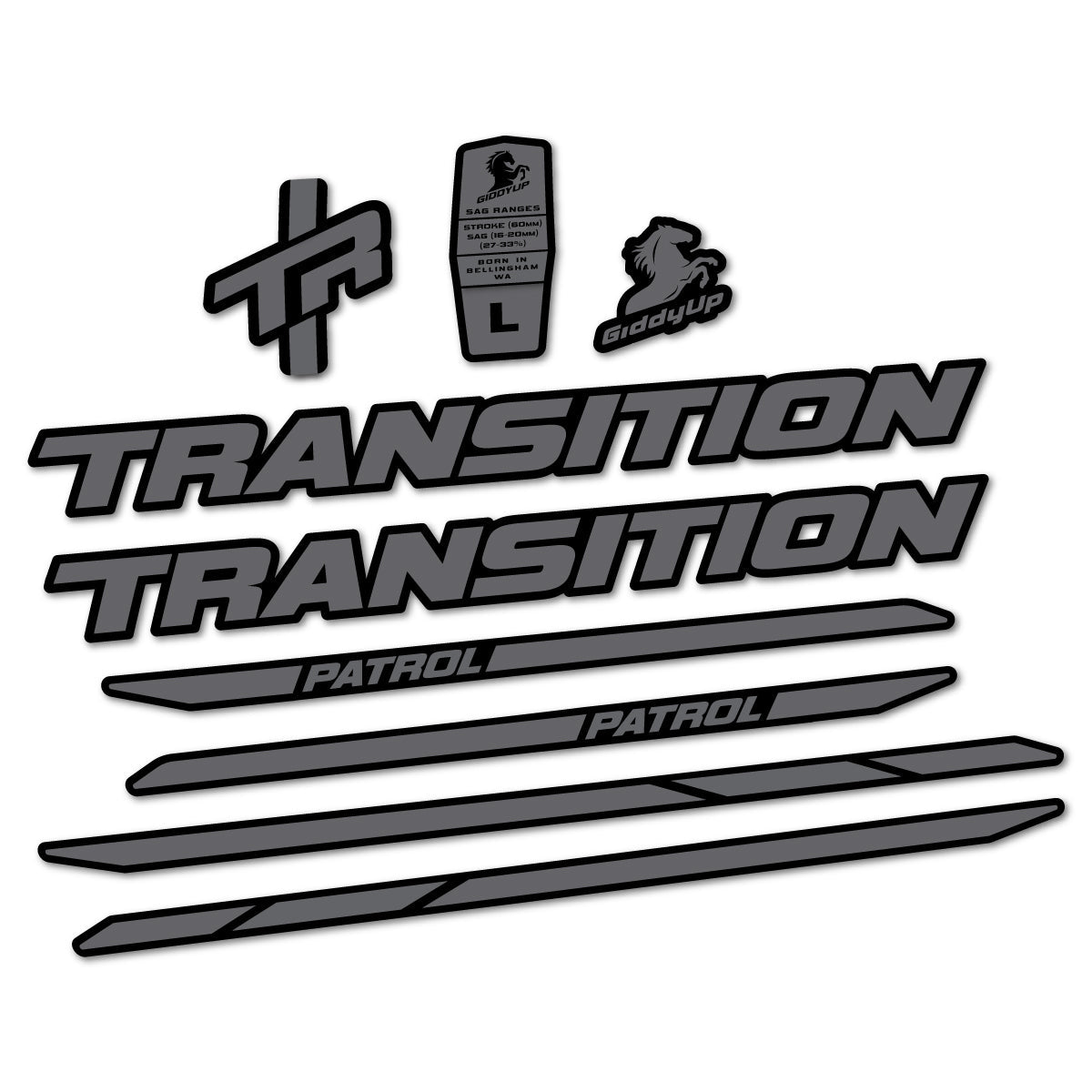 Adesivi Telaio Transition Patrol Carbon 2025-2026 in vinile