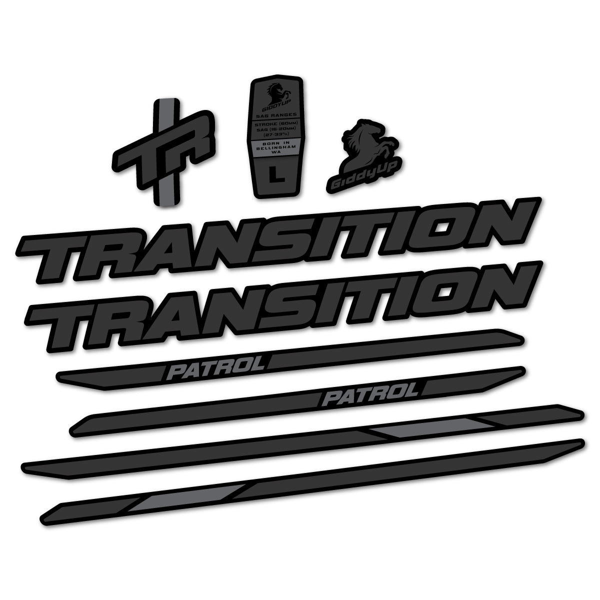 Adesivi Telaio Transition Patrol Carbon 2025-2026 in vinile