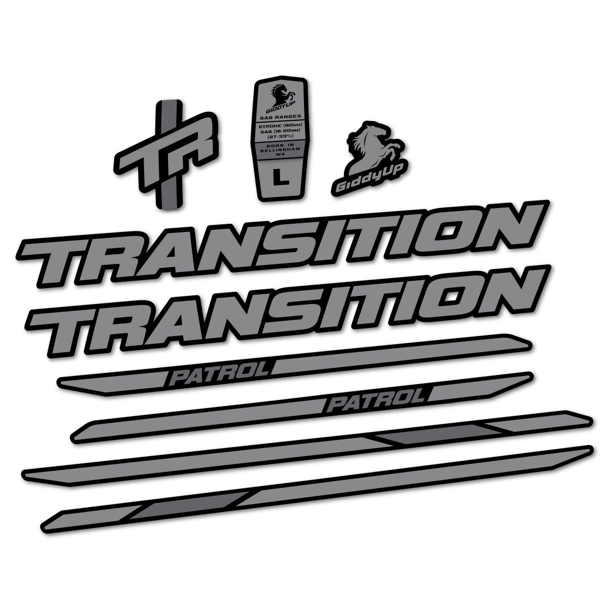 Adesivi Telaio Transition Patrol Carbon 2025-2026 in vinile