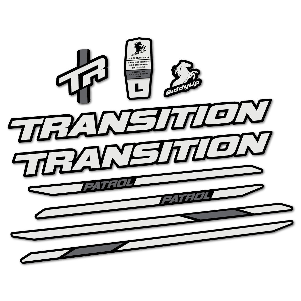 Adesivi Telaio Transition Patrol Carbon 2025-2026 in vinile