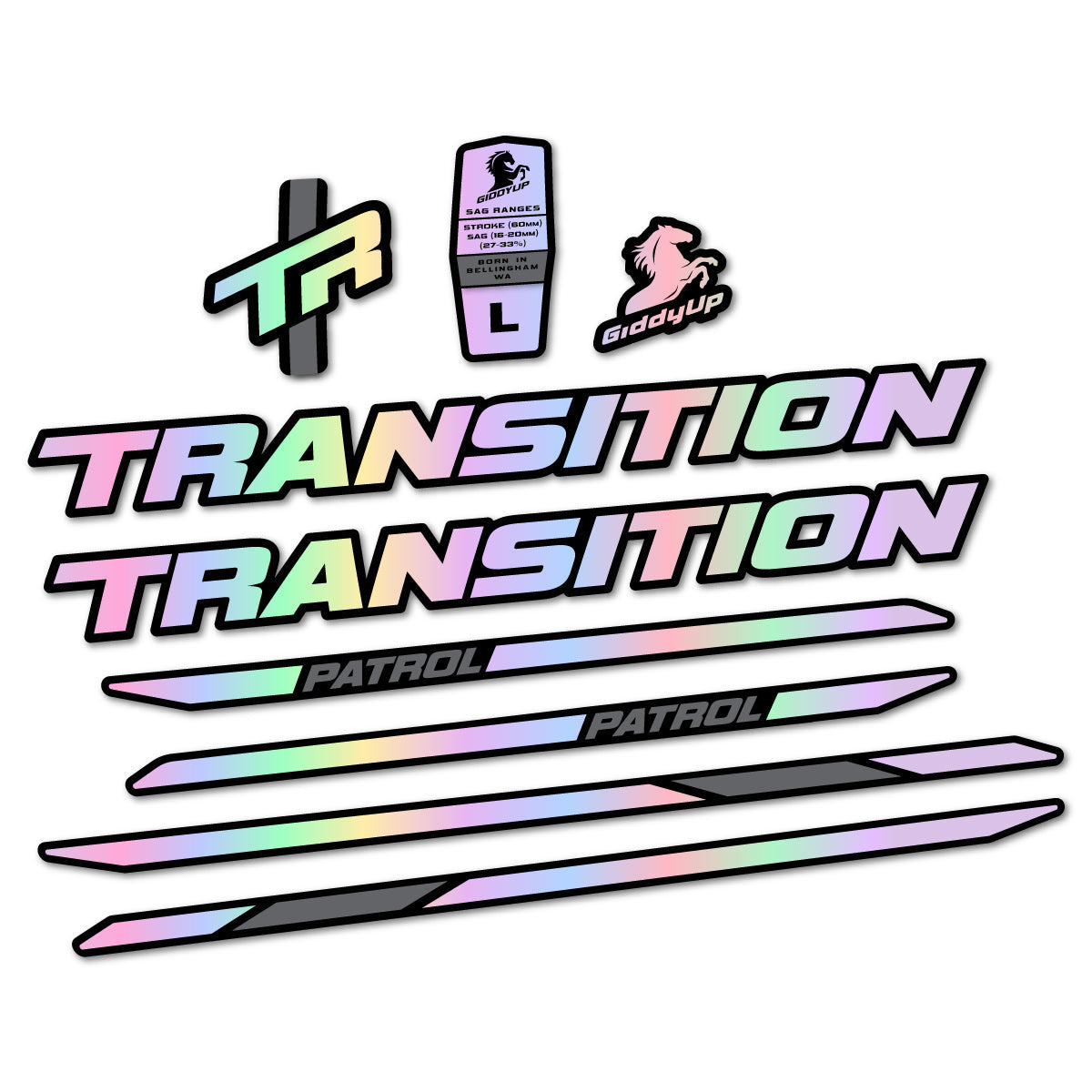 Adesivi Telaio Transition Patrol Carbon 2025-2026 in vinile