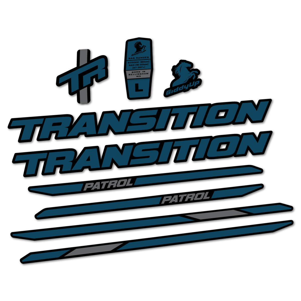 Adesivi Telaio Transition Patrol Carbon 2025-2026 in vinile
