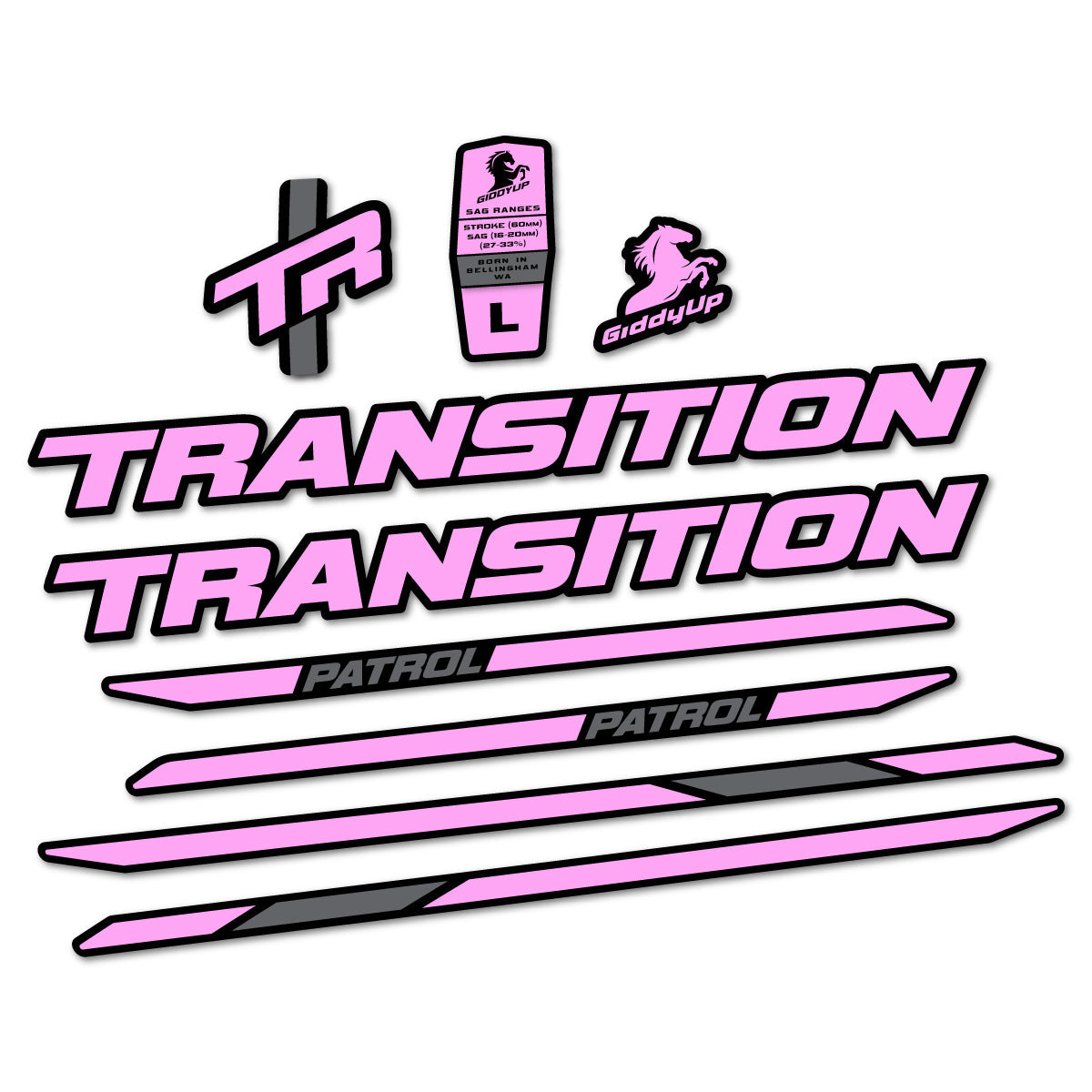 Adesivi Telaio Transition Patrol Carbon 2025-2026 in vinile