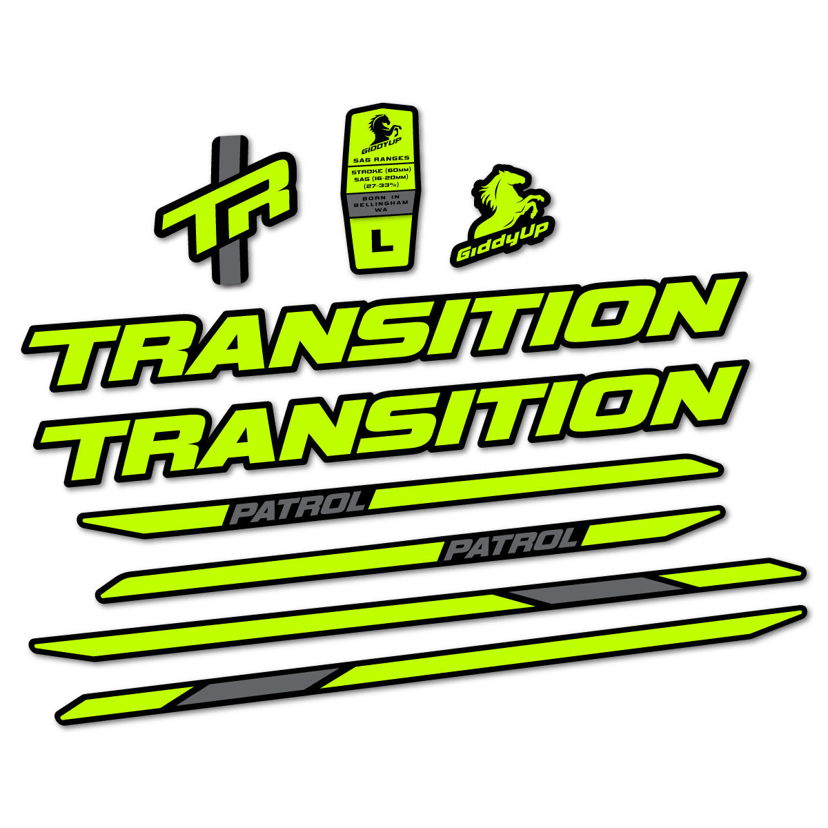 Adesivi Telaio Transition Patrol Carbon 2025-2026 in vinile