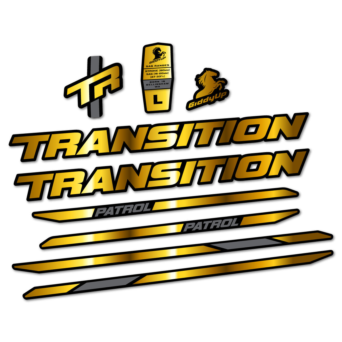 Adesivi Telaio Transition Patrol Carbon 2025-2026 in vinile