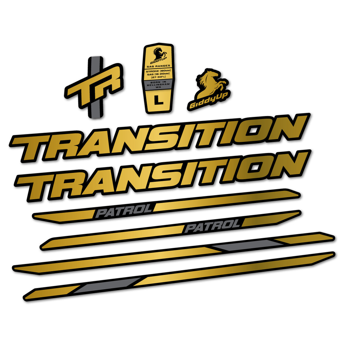 Adesivi Telaio Transition Patrol Carbon 2025-2026 in vinile