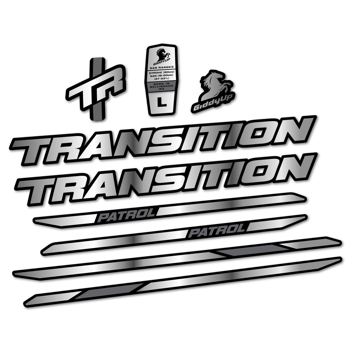 Adesivi Telaio Transition Patrol Carbon 2025-2026 in vinile