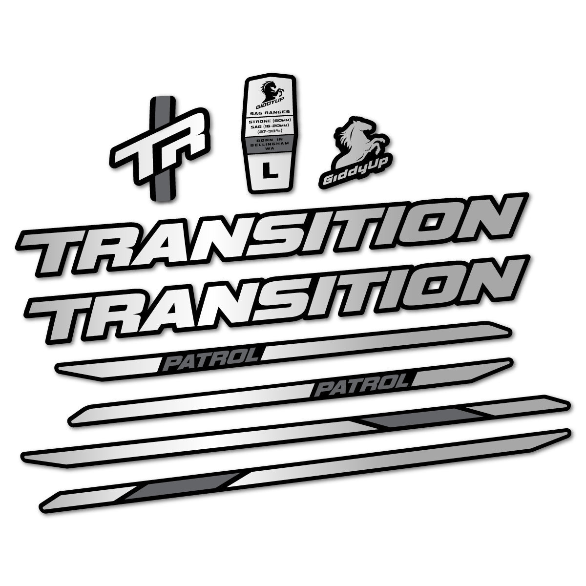 Adesivi Telaio Transition Patrol Carbon 2025-2026 in vinile
