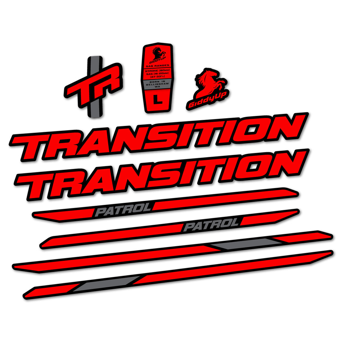 Adesivi Telaio Transition Patrol Carbon 2025-2026 in vinile
