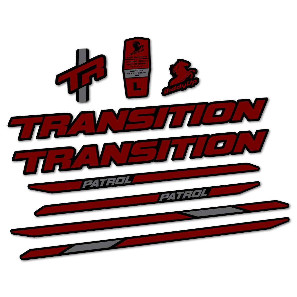 Adesivi Telaio Transition Patrol Carbon 2025-2026 in vinile