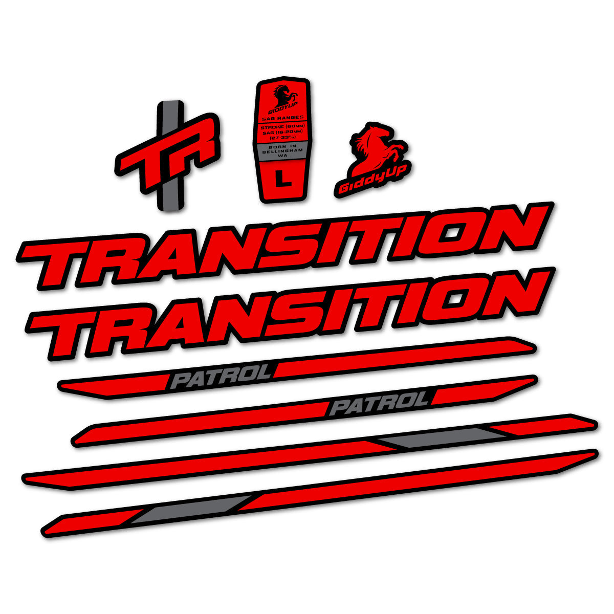 Adesivi Telaio Transition Patrol Carbon 2025-2026 in vinile