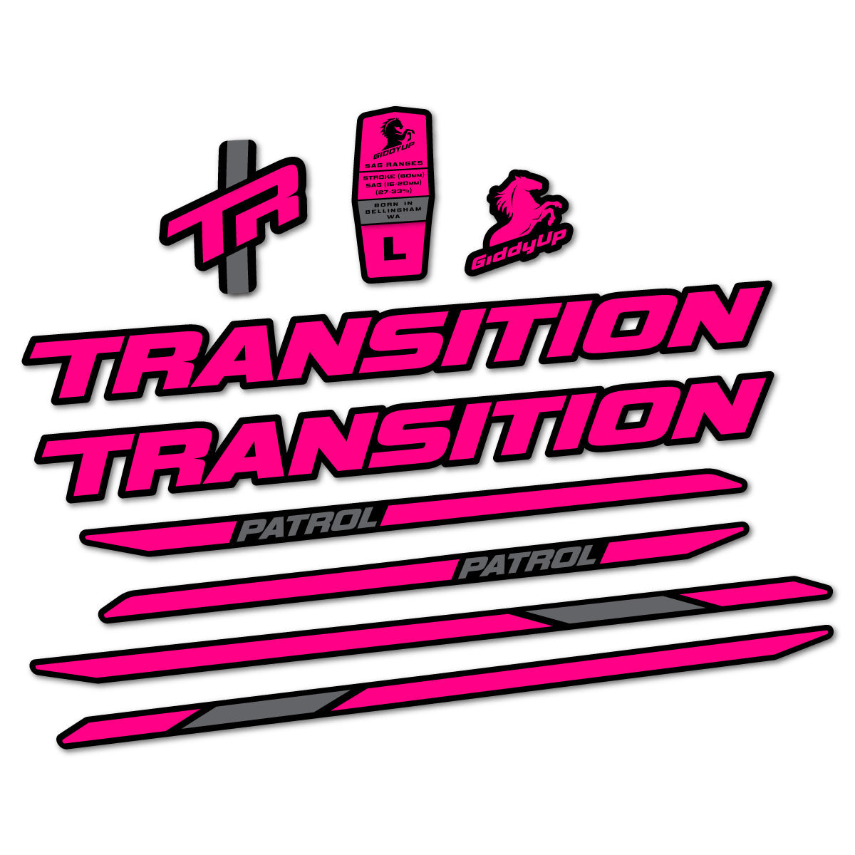 Adesivi Telaio Transition Patrol Carbon 2025-2026 in vinile