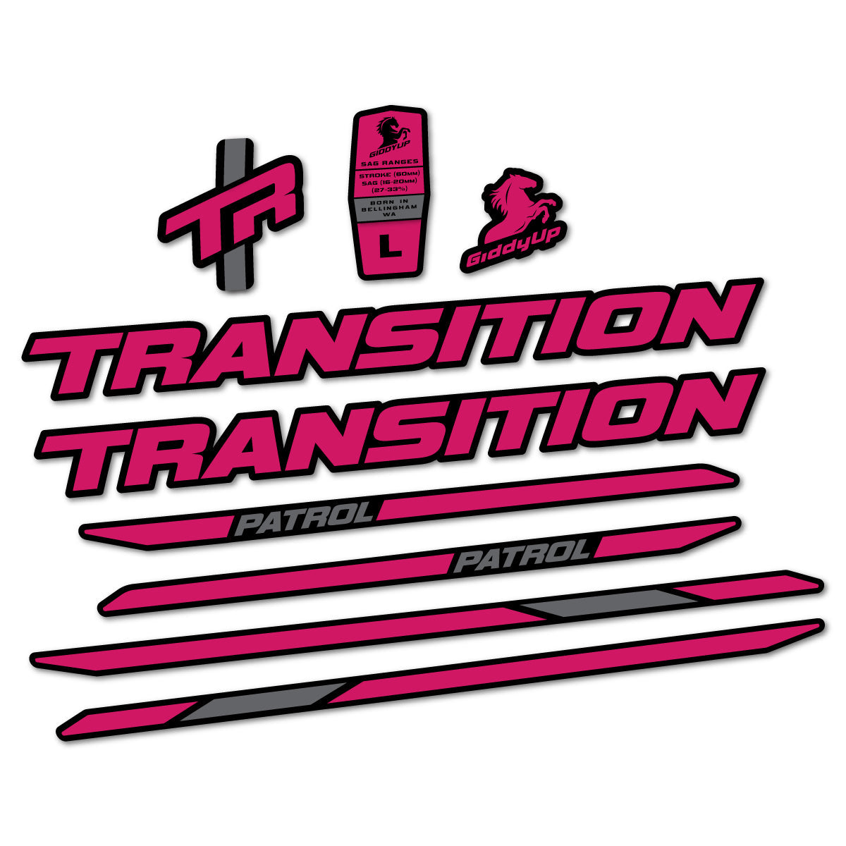 Adesivi Telaio Transition Patrol Carbon 2025-2026 in vinile