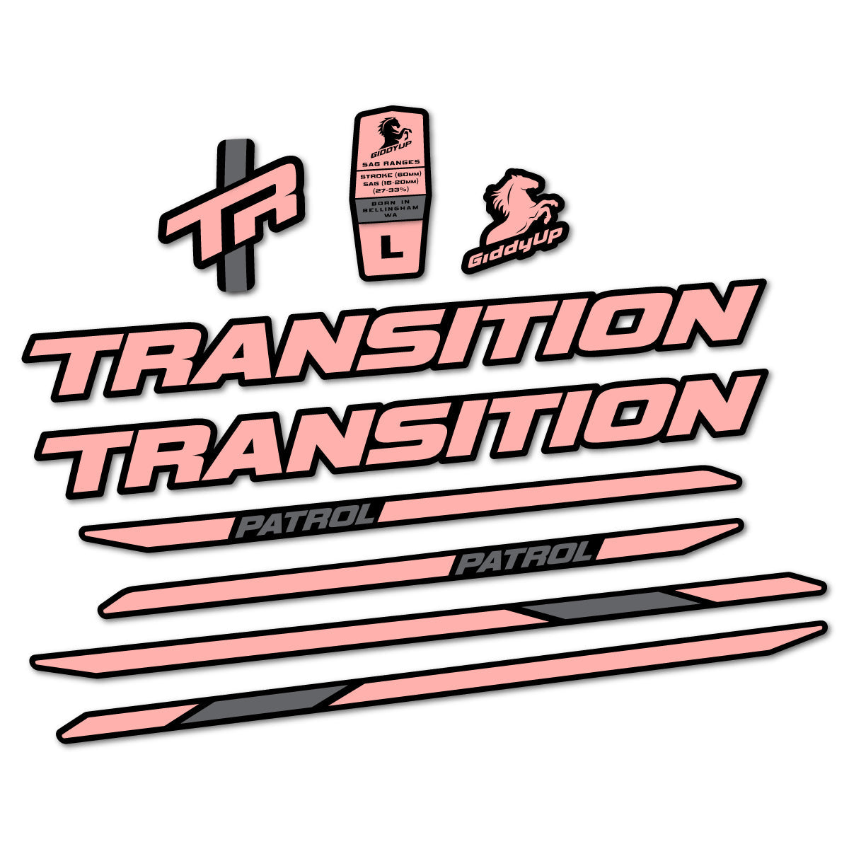 Adesivi Telaio Transition Patrol Carbon 2025-2026 in vinile