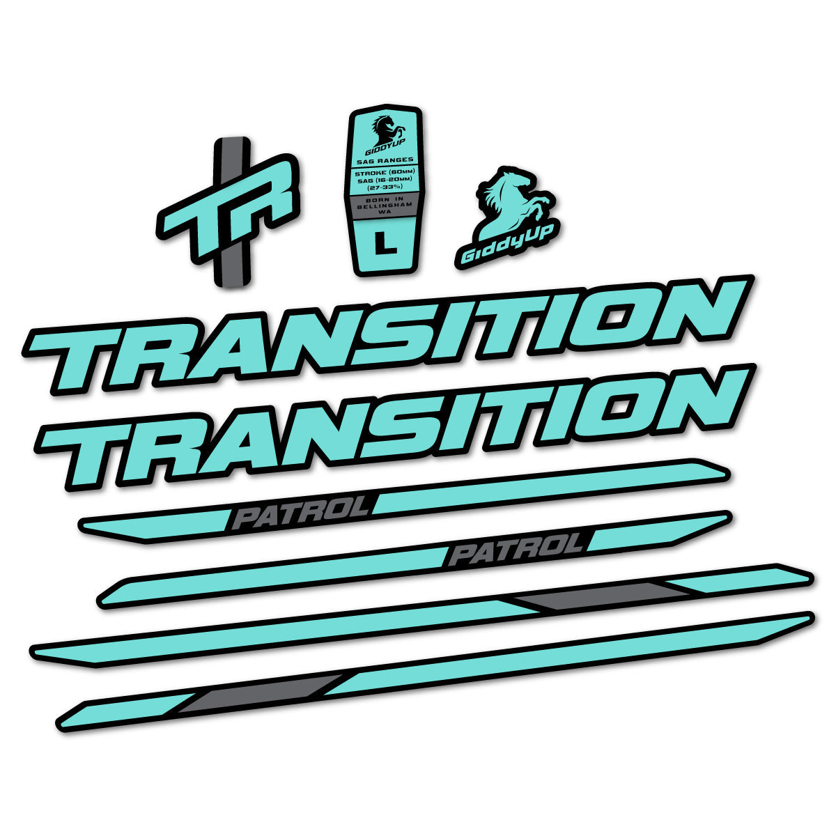 Adesivi Telaio Transition Patrol Carbon 2025-2026 in vinile