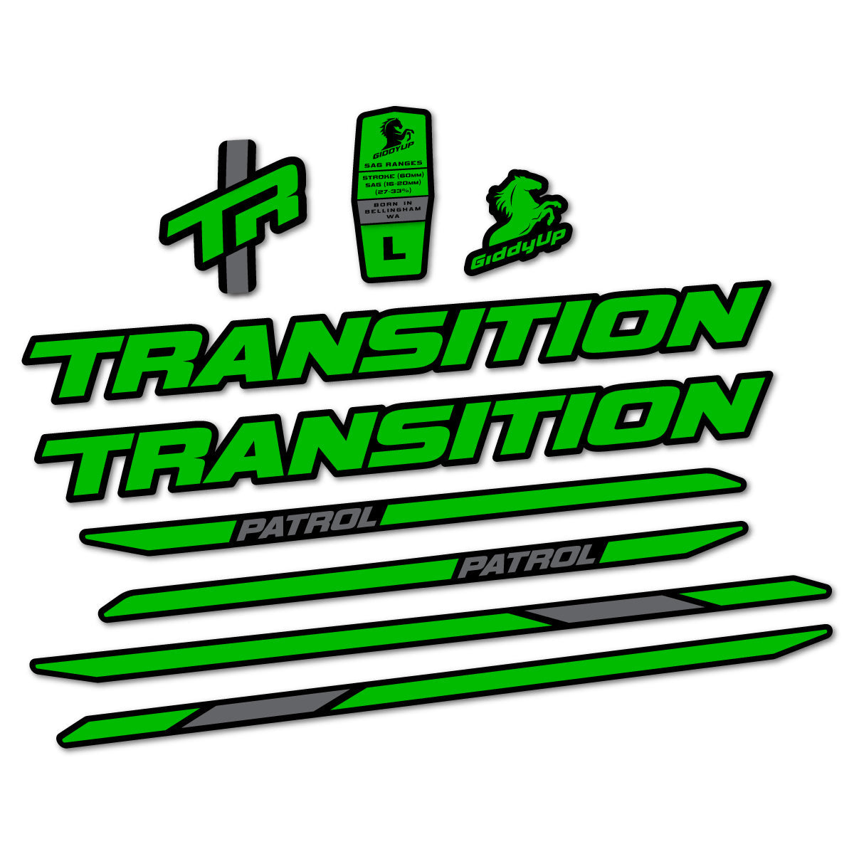 Adesivi Telaio Transition Patrol Carbon 2025-2026 in vinile