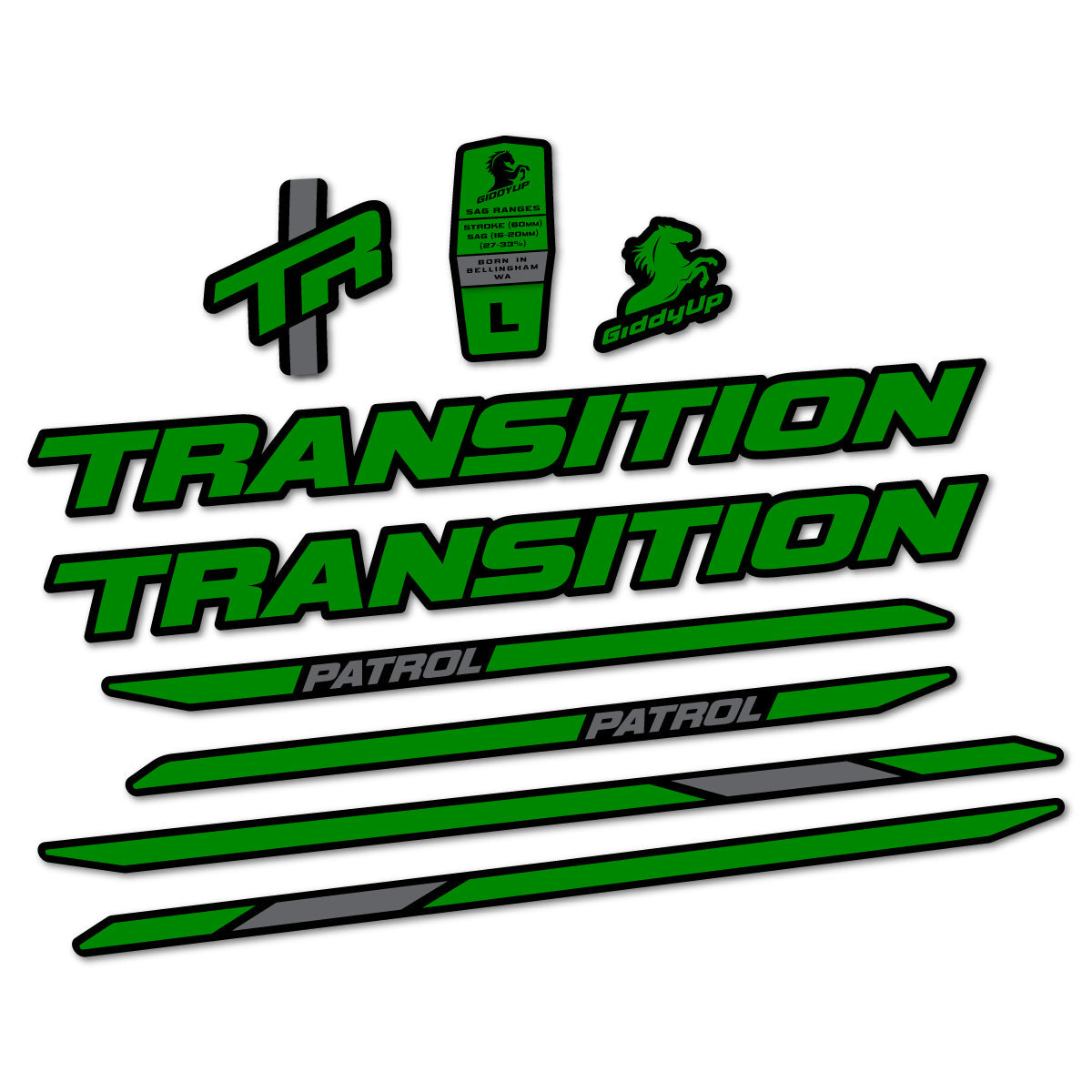Adesivi Telaio Transition Patrol Carbon 2025-2026 in vinile
