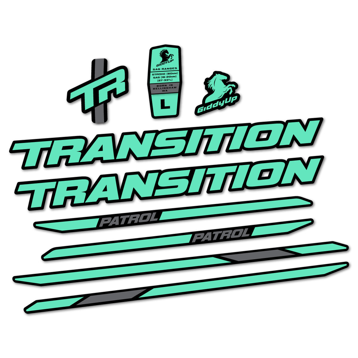 Adesivi Telaio Transition Patrol Carbon 2025-2026 in vinile