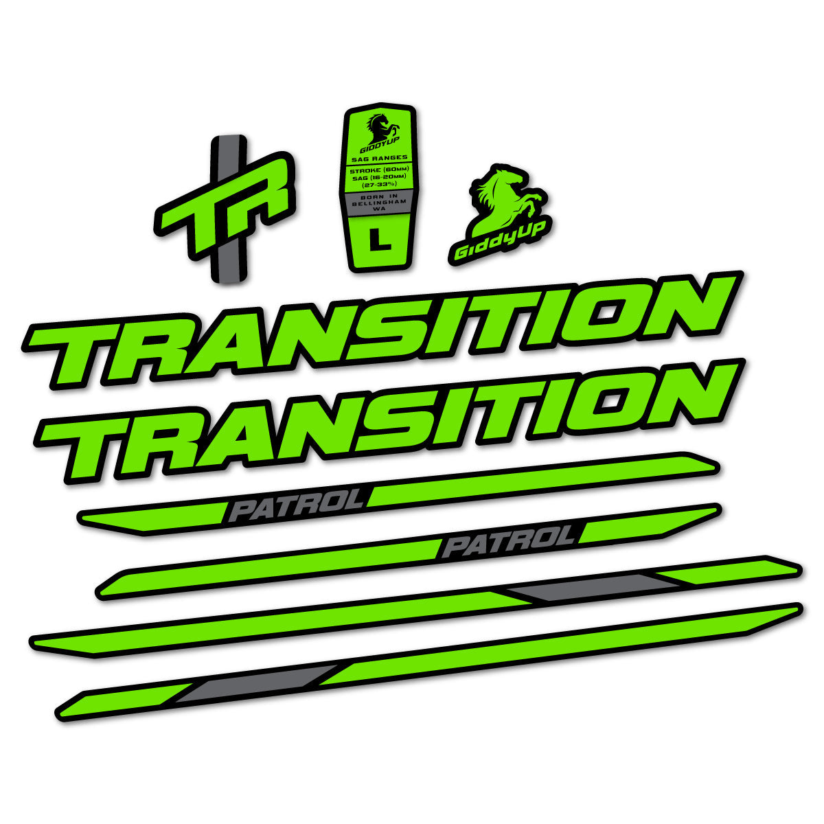 Adesivi Telaio Transition Patrol Carbon 2025-2026 in vinile